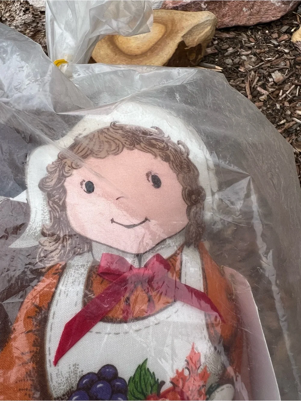 Vintage Thanksgiving Handmade Pilgrim Pumpkin door decor NWT Autumn Halloween